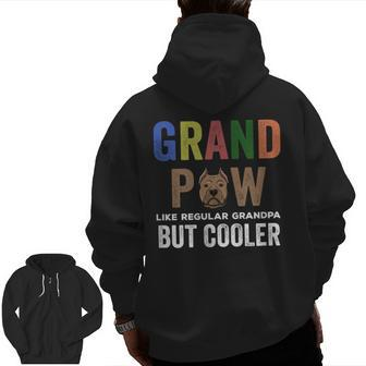 Grandpaw Like Regular Grandpa But Cooler Father Day Zip Up Hoodie Back Print | Mazezy