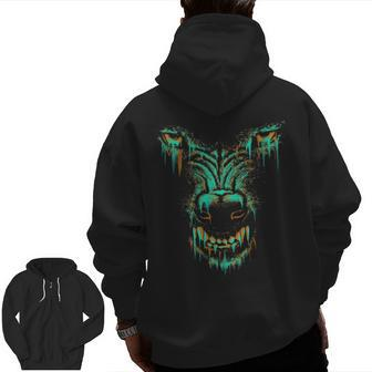 Gray Wolf For Child Zip Up Hoodie Back Print | Mazezy