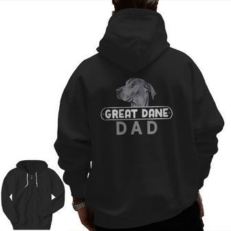 Great Dane Dad Father's Day Dog Dad Proud Zip Up Hoodie Back Print | Mazezy