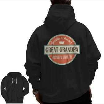 Great Grandpa T-Shirt Vintage Fathers Day Tee Zip Up Hoodie Back Print | Mazezy