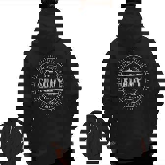 Only The Greatest Dads Get Promoted To Grumpy Grandpa Men Zip Up Hoodie Back Print | Mazezy