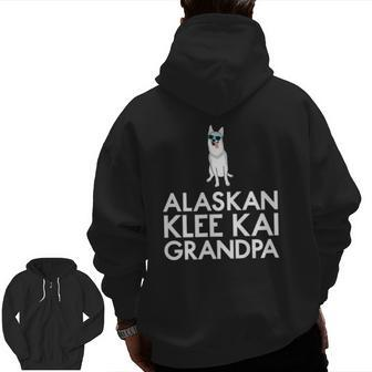 Grey Alaskan Klee Kai Or Mini Husky Grandpa Zip Up Hoodie Back Print | Mazezy