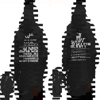 Grumpy Old Man Club Dad Grandpa Zip Up Hoodie Back Print | Mazezy