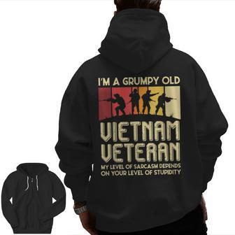 Im A Grumpy Old Vietnam Veteran Vietnam Zip Up Hoodie Back Print | Mazezy