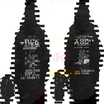 I Am A Grumpy Trucker Truck Driver Zip Up Hoodie Back Print | Mazezy