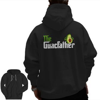 The Guacfather Happy Father's Day Avocado Lover Vegan Zip Up Hoodie Back Print | Mazezy