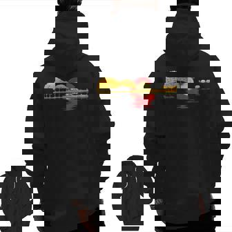 Guitar Lake Shadow Love Guitar Colorado Flag Zip Up Hoodie Back Print | Mazezy