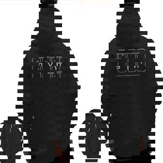 Gym Formula Means Less Mass Zip Up Hoodie Back Print | Mazezy