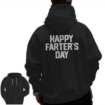 Happy Farter's Day Father's Day Joke Mens Zip Up Hoodie Back Print | Mazezy