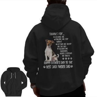 Happy Father's Day 2022 Jack Russell Dad Dog Lover Zip Up Hoodie Back Print | Mazezy