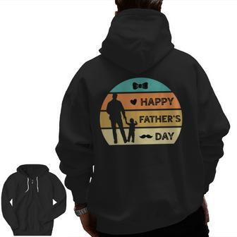Happy Father's Day 2023 Dad Grandpa Zip Up Hoodie Back Print | Mazezy