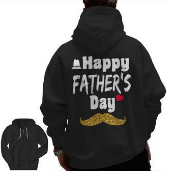 Happy Father's Day 2023 For Men Dad Grandpa Love Heart Zip Up Hoodie Back Print | Mazezy