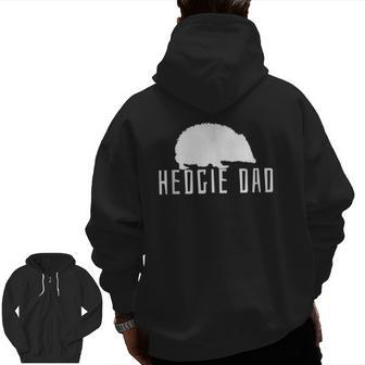 Hedgehog Father Daddy Hedgie Dad Cute Zip Up Hoodie Back Print | Mazezy UK