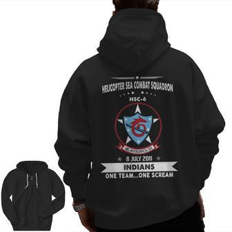 Helicopter Sea Combat Squadron 6 Hsc Zip Up Hoodie Back Print | Mazezy