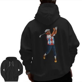 Help My Dad Lost His Golf Ball Zip Up Hoodie Back Print | Mazezy
