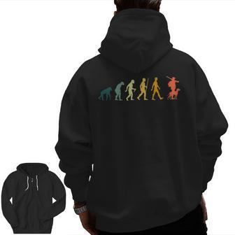 Hunting Dog Evolution Hunter With Dog Retro Hunting Dogs Zip Up Hoodie Back Print | Mazezy