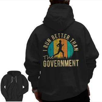 I’D Rather Be Running Running Fitness Saying Zip Up Hoodie Back Print | Mazezy