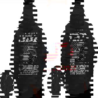 I'm A Dad Papa Veteran Nothing Scares Me Fathers Day Zip Up Hoodie Back Print | Mazezy