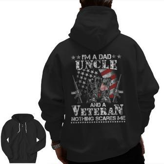 I'm A Dad Uncle Veteran Father's Day Zip Up Hoodie Back Print | Mazezy