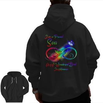 I'm A Proud Son Of A Wonderful Dad In Heaven Zip Up Hoodie Back Print | Mazezy UK