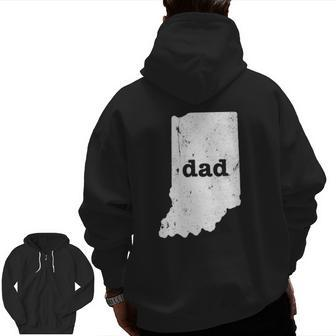 Indiana Dad To Dad From Daughter Dad Zip Up Hoodie Back Print | Mazezy