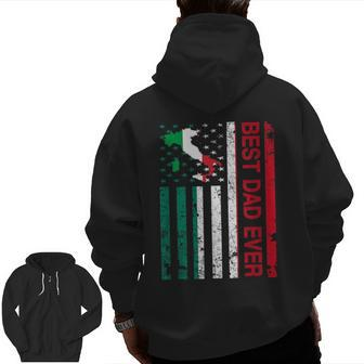 Italian Dad Italy Usa American Father's Day Zip Up Hoodie Back Print | Mazezy