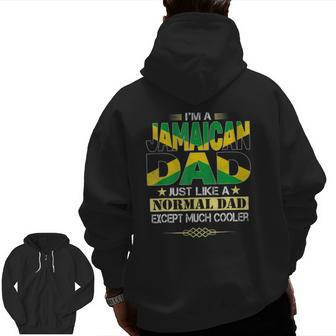 Jamaican Dad Father's Day Zip Up Hoodie Back Print | Mazezy