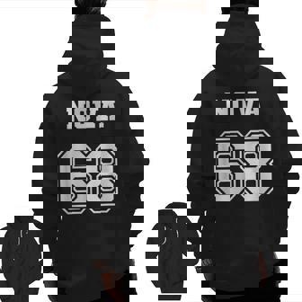 Jersey Style Nova 68 1968 Classic Old School Muscle Car Zip Up Hoodie Back Print | Mazezy