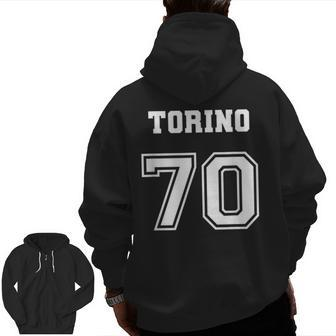 Jersey Style Torino 70 1970 Muscle Classic Car Zip Up Hoodie Back Print | Mazezy UK