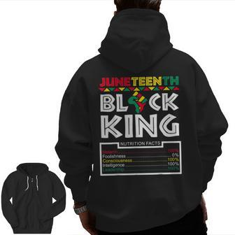 Junenth Black King Melanin Dad Fathers Day Men Daddy Zip Up Hoodie Back Print | Mazezy