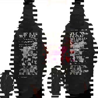 Just A Girl Who Loves Goats Goat Silhouette Flower Zip Up Hoodie Back Print | Mazezy