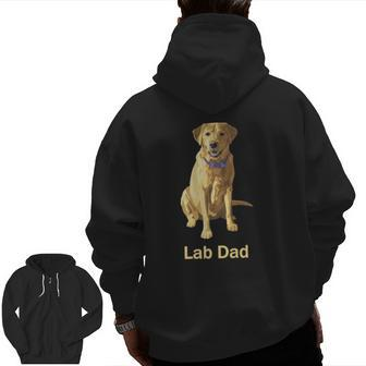 Lab Dad Yellow Labrador Retriever Dog Lovers Zip Up Hoodie Back Print | Mazezy CA