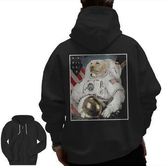 Labrador Retriever Space Explorer Zip Up Hoodie Back Print | Mazezy