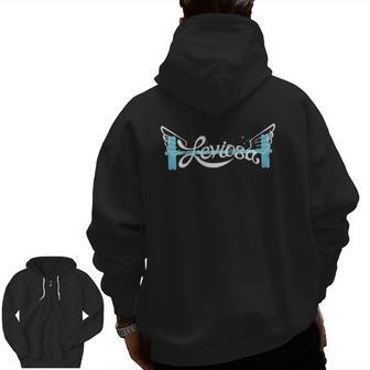 Leviosa Barbell Cute Weight Lifting Fitness Zip Up Hoodie Back Print | Mazezy