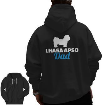 Lhasa Apso Dad Dog Lover Zip Up Hoodie Back Print | Mazezy