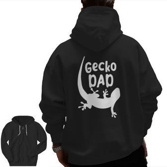 Lizard Lover Gecko Dad Father's Day Zip Up Hoodie Back Print | Mazezy