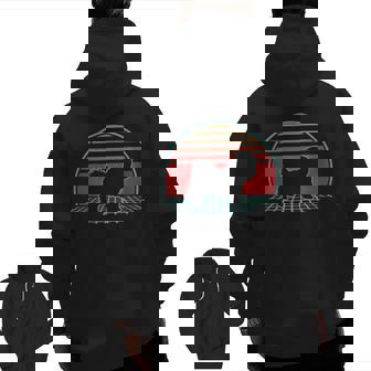 Maltese Retro Vintage Dog Lover 80S Style Zip Up Hoodie Back Print | Mazezy