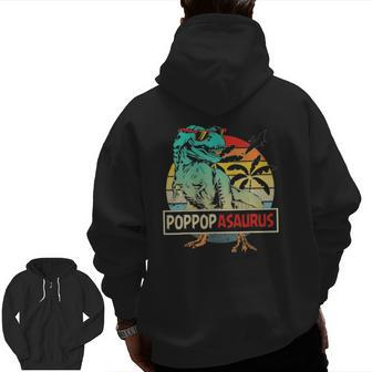 Matching Family Poppopasaurusrex Father's Day Poppop Zip Up Hoodie Back Print | Mazezy