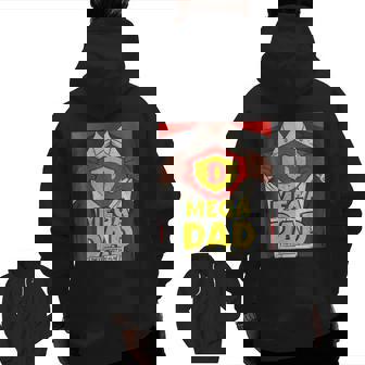 Mega Dad I African American Fathers Day Zip Up Hoodie Back Print | Mazezy