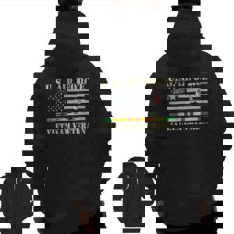 Men US Air Force Vietnam Veteran Usaf Veterans Day Flag Zip Up Hoodie Back Print | Mazezy