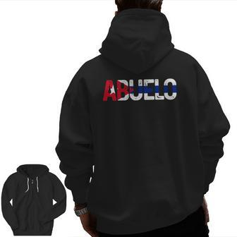 Mens Abuelo Cuban Flag Pride Cuba Father's Day Zip Up Hoodie Back Print | Mazezy CA