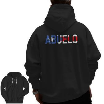 Mens Abuelo Puerto Rico Flag Puerto Rican Pride Father's Day Zip Up Hoodie Back Print | Mazezy