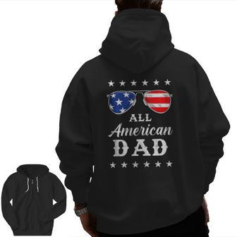 Mens All American Dad 4Th Of July Sunglasses American Dad Patriot Zip Up Hoodie Back Print | Mazezy UK