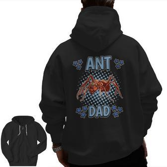 Mens Ant Dad Daddy Father's Day Insect Ant Zip Up Hoodie Back Print | Mazezy