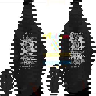 Mens Autism Dad Some People Look Up To Their Heroes Autism Zip Up Hoodie Back Print | Mazezy