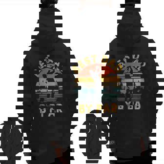 Mens Best Dad By Par Golfing Father's Day Golf Lover Zip Up Hoodie Back Print | Mazezy