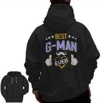 Mens Best Ever Personalized Grandpa Zip Up Hoodie Back Print | Mazezy