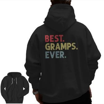 Mens Best Gramps Ever For Grandpa Grandfather From Grandkids Zip Up Hoodie Back Print | Mazezy