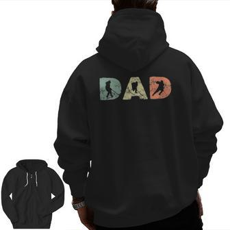 Mens Best Hockey Dad Vintage Sports Hockey Game Lover Father Zip Up Hoodie Back Print | Mazezy