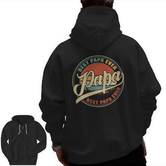 Mens Best Papa Ever Dad Father's Day Zip Up Hoodie Back Print | Mazezy